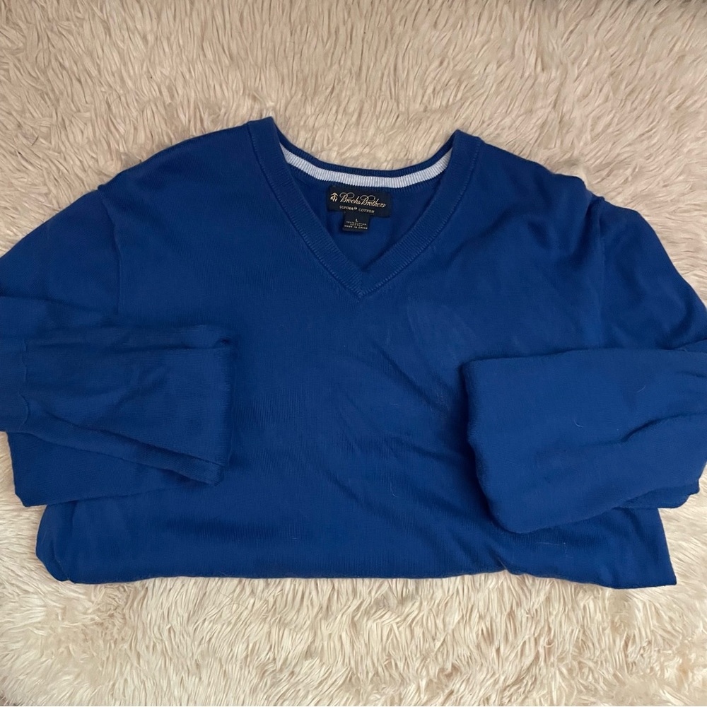 Brooks Brothers Men’s Supima Cotton V Neck Sweater L